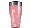 WraptorSkinz Skin Wrap compatible with 2017 and newer RTIC Tumblers 30oz Pastel Flowers on Pink (TUMBLER NOT INCLUDED)