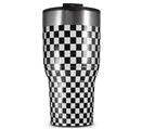 WraptorSkinz Skin Wrap compatible with 2017 and newer RTIC Tumblers 30oz Checkered Canvas Black and White (TUMBLER NOT INCLUDED)