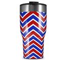 WraptorSkinz Skin Wrap compatible with 2017 and newer RTIC Tumblers 30oz Zig Zag Red White and Blue (TUMBLER NOT INCLUDED)