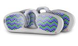 Decal Style Vinyl Skin Wrap 2 Pack for Nooz Glasses Rectangle Case Zig Zag Blue Green  (NOOZ NOT INCLUDED)