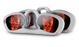 Decal Style Vinyl Skin Wrap 2 Pack for Nooz Glasses Rectangle Case Flaming Fire Skull Orange  (NOOZ NOT INCLUDED)