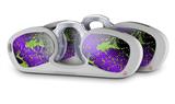 Decal Style Vinyl Skin Wrap 2 Pack for Nooz Glasses Rectangle Case Halftone Splatter Green Purple  (NOOZ NOT INCLUDED)