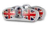 Decal Style Vinyl Skin Wrap 2 Pack for Nooz Glasses Rectangle Case Painted Faded and Cracked Union Jack British Flag  (NOOZ NOT INCLUDED)
