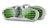 Decal Style Vinyl Skin Wrap 2 Pack for Nooz Glasses Rectangle Case Houndstooth Neon Lime Green on Black (NOOZ NOT INCLUDED)