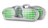 Decal Style Vinyl Skin Wrap 2 Pack for Nooz Glasses Rectangle Case Houndstooth Green (NOOZ NOT INCLUDED)