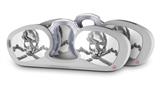 Decal Style Vinyl Skin Wrap 2 Pack for Nooz Glasses Rectangle Case Chrome Skull on White  (NOOZ NOT INCLUDED)