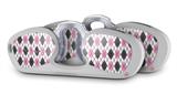 Decal Style Vinyl Skin Wrap 2 Pack for Nooz Glasses Rectangle Case Argyle Pink and Gray  (NOOZ NOT INCLUDED)