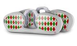 Decal Style Vinyl Skin Wrap 2 Pack for Nooz Glasses Rectangle Case Argyle Red and Green  (NOOZ NOT INCLUDED)