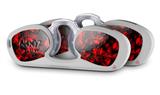 Decal Style Vinyl Skin Wrap 2 Pack for Nooz Glasses Rectangle Case Skulls Confetti Red  (NOOZ NOT INCLUDED)