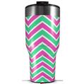 Skin Wrap Decal for 2017 RTIC Tumblers 40oz Zig Zag Teal Green and Pink (TUMBLER NOT INCLUDED)