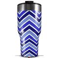 Skin Wrap Decal for 2017 RTIC Tumblers 40oz Zig Zag Blues (TUMBLER NOT INCLUDED)