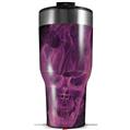 Skin Wrap Decal for 2017 RTIC Tumblers 40oz Flaming Fire Skull Hot Pink Fuchsia (TUMBLER NOT INCLUDED)