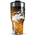 Skin Wrap Decal for 2017 RTIC Tumblers 40oz Halftone Splatter White Orange (TUMBLER NOT INCLUDED)