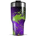 Skin Wrap Decal for 2017 RTIC Tumblers 40oz Halftone Splatter Green Purple (TUMBLER NOT INCLUDED)