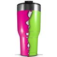 Skin Wrap Decal for 2017 RTIC Tumblers 40oz Ripped Colors Hot Pink Neon Green (TUMBLER NOT INCLUDED)