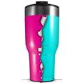 Skin Wrap Decal for 2017 RTIC Tumblers 40oz Ripped Colors Hot Pink Neon Teal (TUMBLER NOT INCLUDED)