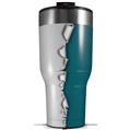 Skin Wrap Decal for 2017 RTIC Tumblers 40oz Ripped Colors Gray Seafoam Green (TUMBLER NOT INCLUDED)
