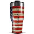 Skin Wrap Decal for 2017 RTIC Tumblers 40oz Painted Faded and Cracked USA American Flag (TUMBLER NOT INCLUDED)