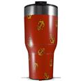 Skin Wrap Decal for 2017 RTIC Tumblers 40oz Anchors Away Red Dark (TUMBLER NOT INCLUDED)