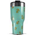 Skin Wrap Decal for 2017 RTIC Tumblers 40oz Anchors Away Seafoam Green (TUMBLER NOT INCLUDED)