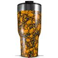 Skin Wrap Decal for 2017 RTIC Tumblers 40oz Scattered Skulls Orange (TUMBLER NOT INCLUDED)