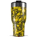 Skin Wrap Decal for 2017 RTIC Tumblers 40oz Scattered Skulls Yellow (TUMBLER NOT INCLUDED)