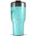 Skin Wrap Decal for 2017 RTIC Tumblers 40oz Raining Neon Teal (TUMBLER NOT INCLUDED)