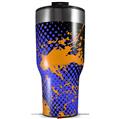 Skin Wrap Decal for 2017 RTIC Tumblers 40oz Halftone Splatter Orange Blue (TUMBLER NOT INCLUDED)