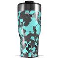 Skin Wrap Decal for 2017 RTIC Tumblers 40oz WraptorCamo Old School Camouflage Camo Neon Teal (TUMBLER NOT INCLUDED)