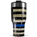 Skin Wrap Decal for 2017 RTIC Tumblers 40oz Painted Faded Cracked Blue Line Stripe USA American Flag (TUMBLER NOT INCLUDED)