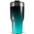 Skin Wrap Decal for 2017 RTIC Tumblers 40oz Smooth Fades Neon Teal Black (TUMBLER NOT INCLUDED)