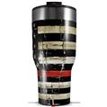 Skin Wrap Decal for 2017 RTIC Tumblers 40oz Painted Faded and Cracked Red Line USA American Flag (TUMBLER NOT INCLUDED)