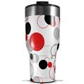 Skin Wrap Decal for 2017 RTIC Tumblers 40oz Lots of Dots Red on White (TUMBLER NOT INCLUDED)