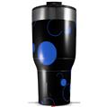 Skin Wrap Decal for 2017 RTIC Tumblers 40oz Lots of Dots Blue on Black (TUMBLER NOT INCLUDED)