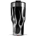 Skin Wrap Decal for 2017 RTIC Tumblers 40oz Metal Flames Chrome (TUMBLER NOT INCLUDED)