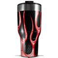 Skin Wrap Decal for 2017 RTIC Tumblers 40oz Metal Flames Red (TUMBLER NOT INCLUDED)