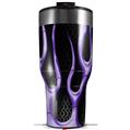 Skin Wrap Decal for 2017 RTIC Tumblers 40oz Metal Flames Purple (TUMBLER NOT INCLUDED)