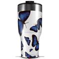 Skin Wrap Decal for 2017 RTIC Tumblers 40oz Butterflies Blue (TUMBLER NOT INCLUDED)
