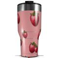 Skin Wrap Decal for 2017 RTIC Tumblers 40oz Strawberries on Pink (TUMBLER NOT INCLUDED)