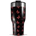 Skin Wrap Decal for 2017 RTIC Tumblers 40oz Pastel Butterflies Red on Black (TUMBLER NOT INCLUDED)