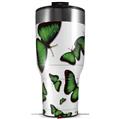 Skin Wrap Decal for 2017 RTIC Tumblers 40oz Butterflies Green (TUMBLER NOT INCLUDED)