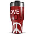 Skin Wrap Decal for 2017 RTIC Tumblers 40oz Love and Peace Red (TUMBLER NOT INCLUDED)