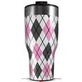 Skin Wrap Decal for 2017 RTIC Tumblers 40oz Argyle Pink and Gray (TUMBLER NOT INCLUDED)