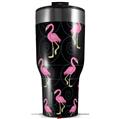 Skin Wrap Decal for 2017 RTIC Tumblers 40oz Flamingos on Black (TUMBLER NOT INCLUDED)