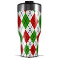 Skin Wrap Decal for 2017 RTIC Tumblers 40oz Argyle Red and Green (TUMBLER NOT INCLUDED)