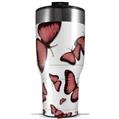 Skin Wrap Decal for 2017 RTIC Tumblers 40oz Butterflies Pink (TUMBLER NOT INCLUDED)