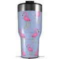 Skin Wrap Decal for 2017 RTIC Tumblers 40oz Flamingos on Blue (TUMBLER NOT INCLUDED)