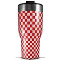 Skin Wrap Decal for 2017 RTIC Tumblers 40oz Checkered Canvas Red and White (TUMBLER NOT INCLUDED)