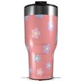 Skin Wrap Decal for 2017 RTIC Tumblers 40oz Pastel Flowers on Pink (TUMBLER NOT INCLUDED)