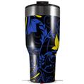 Skin Wrap Decal for 2017 RTIC Tumblers 40oz Twisted Garden Blue and Yellow (TUMBLER NOT INCLUDED)